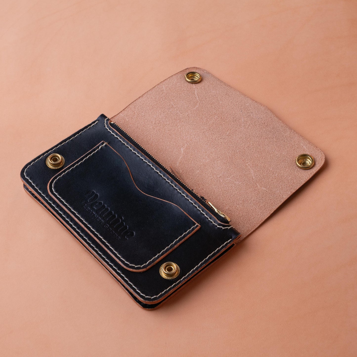 Trucker Wallet 'Shorty' / Black / Ivory Thread / Sample Piece