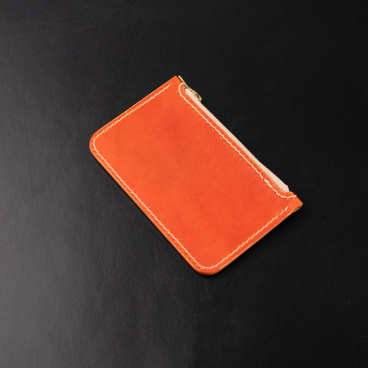 Zip Pouch / Burnt Orange / Ivory Polyester Thread