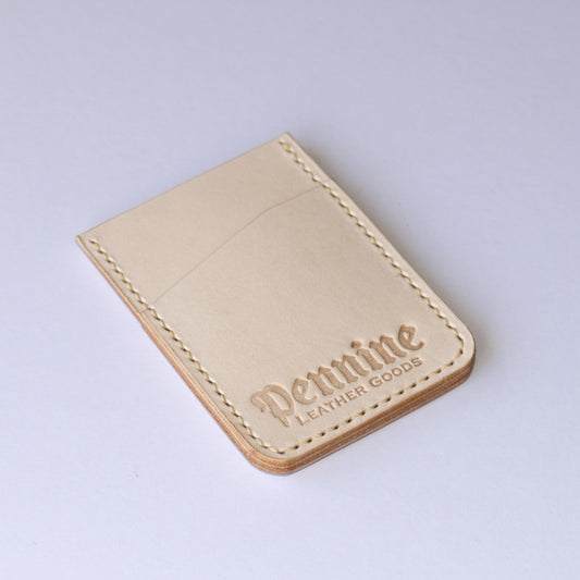 Natural Leather Card Sleeve Front View