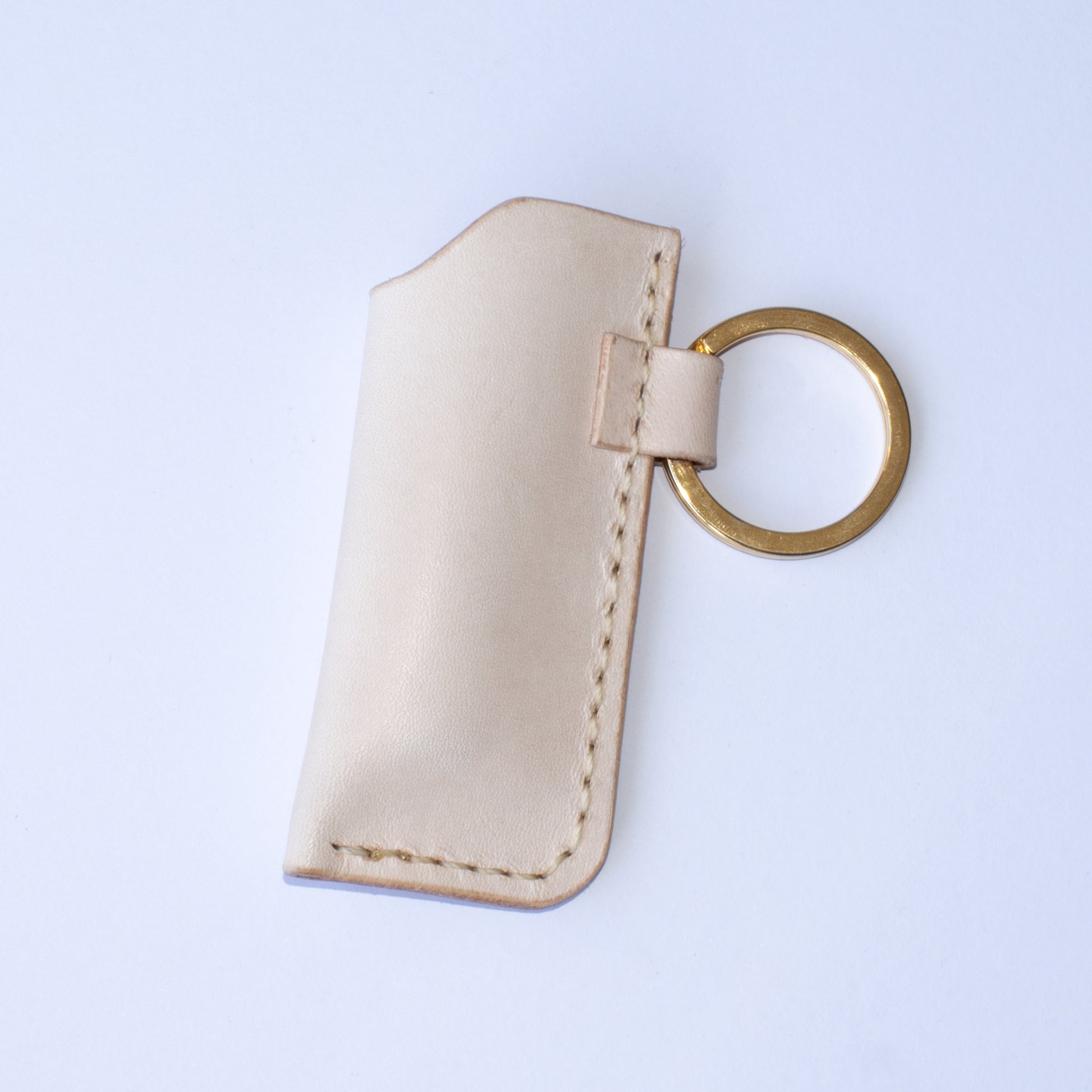 Natural Leather Lighter Case Back View