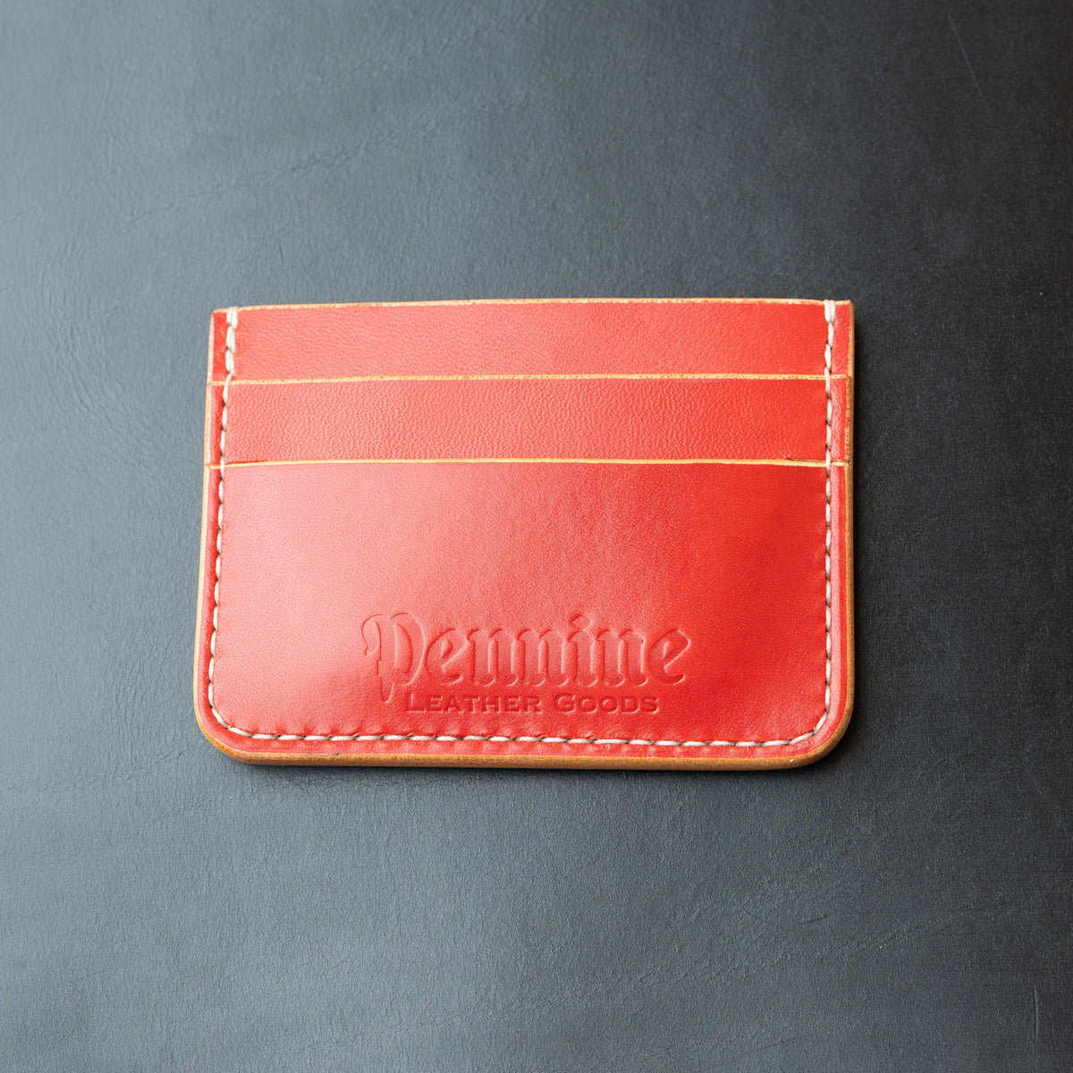 5 Pocket Card Holder / Red / White Thread