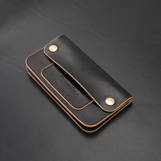 Trucker Wallet Type 2 / Black / Black Thread / 2 Pocket